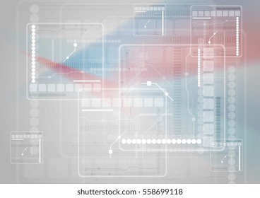 Sci-fi blue red abstract technology background. Vector design illustration eps 10