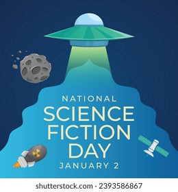 Sci-Fi Celebration: Vector Design Template for National Science Fiction Day. Immerse in futuristic visuals with this captivating illustration.