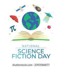 Sci-Fi Celebration: Vector Design Template for National Science Fiction Day. Immerse in futuristic visuals with this captivating illustration.