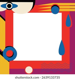 sci-fi colorful backdrop illustration template borders and frames look good to your project with high quality