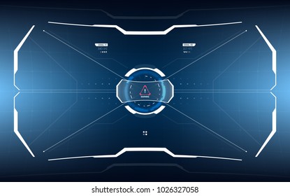 Sci-Fi Concept of Future Vector HUD Interface Screen. Virtual Reality View Display. Hologram Technology