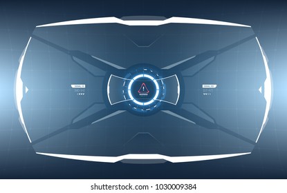 Sci-Fi Concept of Future Vector HUD Interface Screen. Virtual Reality View Display. Hologram Technology