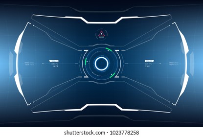 Sci-Fi Concept HUD Interface Screen. Virtual Reality View Display. Hologram Technology