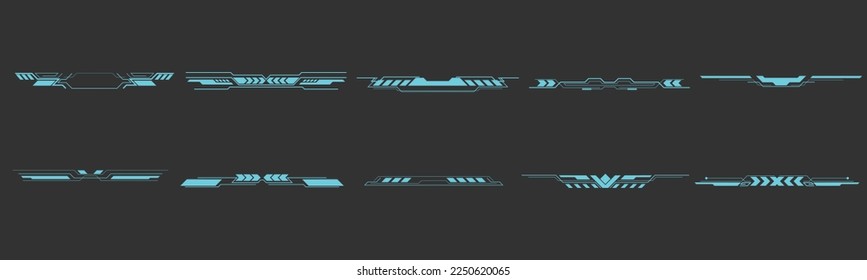 Sci-fi digital interface elements HUD border