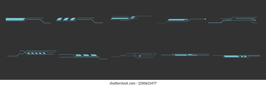 Sci-fi digital interface elements HUD border tech