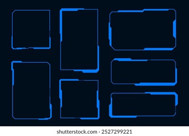 Elementos Scifi. Pantalla HUD futurista panel de control de interfaz digital. Tecnología de marco azul.