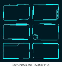 Sci-fi elements HUD screen futuristic digital interface contol panel blue frame technology