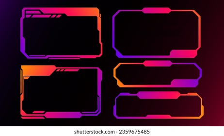 scifi frame hud. gradient hud futuristic frame. scifi digital screen border. Hud frames futuristic frame. gradient Futuristic text frame. 