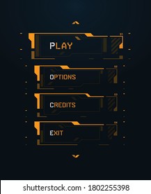 Sci-fi Futuristic FUI UI HUD Cyberpunk Game Menu Template