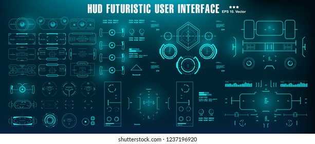Sci-fi futuristic hud dashboard display virtual reality technology screen. HUD futuristic blue user interface