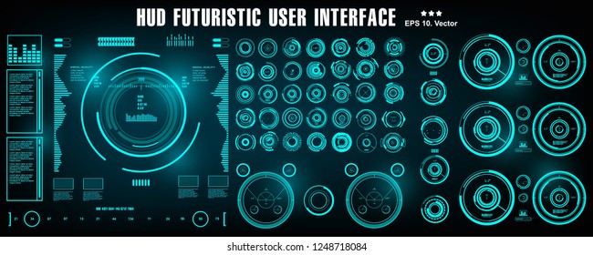 Sci-fi futuristic hud dashboard display virtual reality technology screen, target