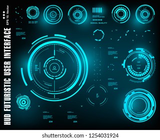 Sci-fi futuristic hud dashboard display virtual reality technology screen, target