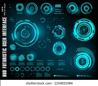 Sci-fi futuristic hud dashboard display virtual reality technology screen, target