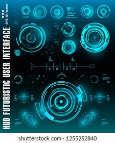 Sci-fi futuristic hud dashboard display virtual reality technology screen, target