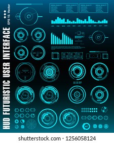 Sci-fi futuristic hud dashboard display virtual reality technology screen, target
