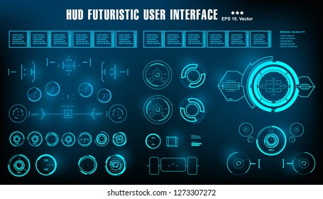 Sci-fi futuristic hud dashboard display virtual reality technology screen, target