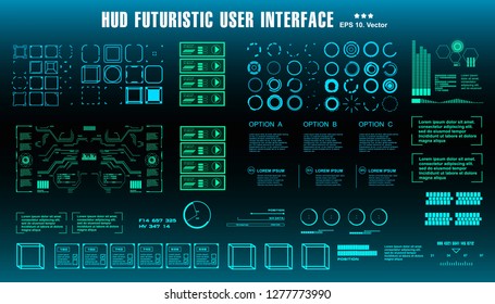 Sci-fi futuristic hud dashboard display virtual reality technology screen, target