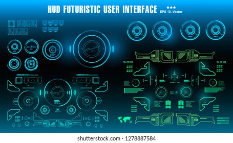 Sci-fi futuristic hud dashboard display virtual reality technology screen, target