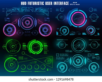 Sci-fi futuristic hud dashboard display virtual reality technology screen, target