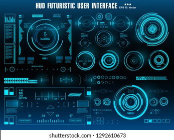 Sci-fi futuristic hud dashboard display virtual reality technology screen, target