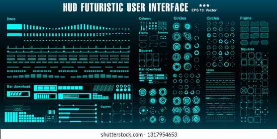 Sci-fi futuristic hud dashboard display virtual reality technology screen, target