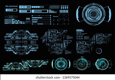 Sci-fi futuristic hud dashboard display virtual reality technology screen