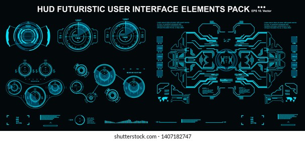 Sci-fi futuristic hud dashboard display virtual reality technology screen