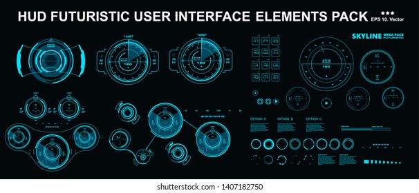 Sci-fi futuristic hud dashboard display virtual reality technology screen