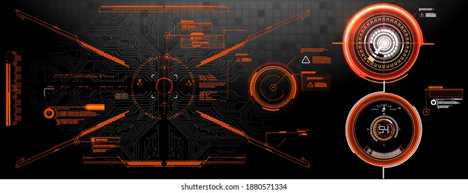 Sci-fi futuristic hud dashboard display virtual reality technology screen. GUI elements for VR, UI design. Futuristic User Interface set. Statistics, data information infographic