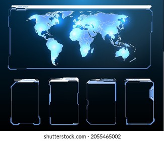 Sci-fi futuristic hud dashboard display virtual reality technology screen. Big collection HUD, GUI elements for VR, UI Circle Abstract digital technology Futuristic HUD, FUI, 