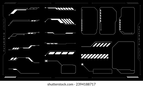 Sci-fi futuristic hud dashboard display virtual reality technology screen. Set cyberpunk tech element vector illustration.