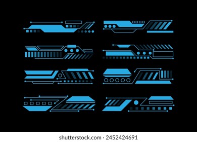 Sci-fi futuristic hud dashboard display virtual reality technology screen design elements