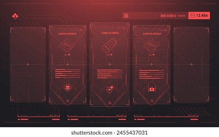 Sci-fi futuristic hud dashboard display virtual reality technology screen. Game ui screen, Abstract digital technology UI, UX Futuristic HUD, FUI, Virtual Interface.