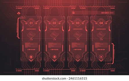 Sci-fi futuristic hud dashboard display virtual reality technology screen. Game ui screen, Abstract digital technology UI, UX Futuristic HUD, FUI, Virtual Interface.