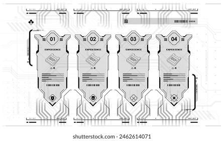 Sci-fi futuristic hud dashboard display virtual reality technology screen. Game ui screen, Abstract digital technology UI, UX Futuristic HUD, FUI, Virtual Interface.