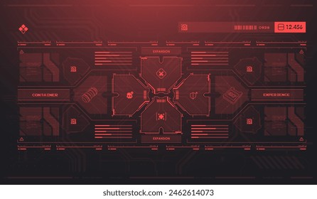 Sci-fi futuristic hud dashboard display virtual reality technology screen. Game ui screen, Abstract digital technology UI, UX Futuristic HUD, FUI, Virtual Interface.