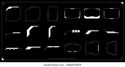 Sci-fi futuristic hud dashboard display virtual reality technology screen. Futuristic User Interface set. Statistics, data information infographic. Vector Illustration