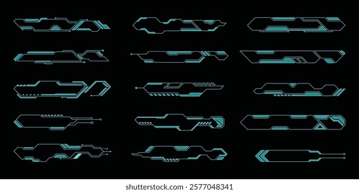 Sci-fi futuristic HUD dashboard display virtual reality technology screen. User Interface set. Statistics, Data information infographic. Vector graphic