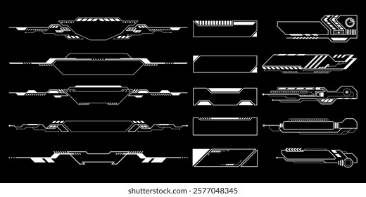 Sci-fi futuristic HUD dashboard display virtual reality technology screen. User Interface set. Statistics, Data information infographic. Vector graphic