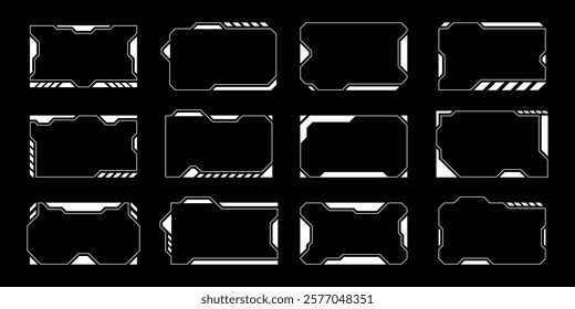 Sci-fi futuristic HUD dashboard display virtual reality technology screen. User Interface set. Statistics, Data information infographic. Vector graphic