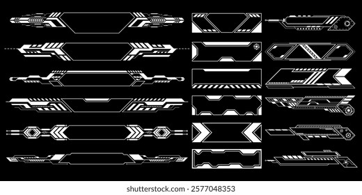 Sci-fi futuristic HUD dashboard display virtual reality technology screen. User Interface set. Statistics, Data information infographic. Vector graphic