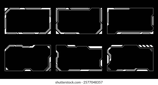 Sci-fi futuristic HUD dashboard display virtual reality technology screen. User Interface set. Statistics, Data information infographic. Vector graphic