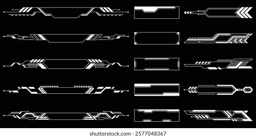 Sci-fi futuristic HUD dashboard display virtual reality technology screen. User Interface set. Statistics, Data information infographic. Vector graphic