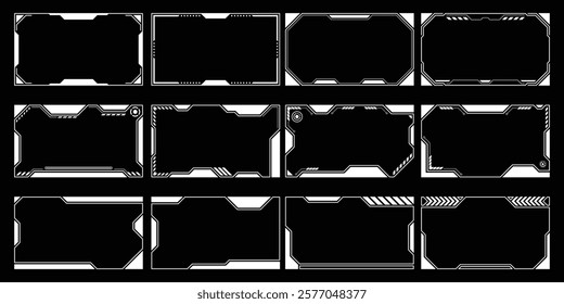 Sci-fi futuristic HUD dashboard display virtual reality technology screen. User Interface set. Statistics, Data information infographic. Vector graphic