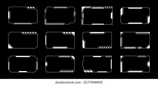 Sci-fi futuristic HUD dashboard display virtual reality technology screen. User Interface set. Statistics, Data information infographic. Vector graphic