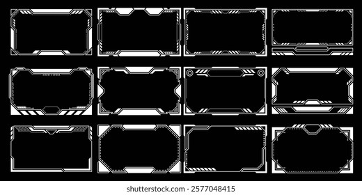 Sci-fi futuristic HUD dashboard display virtual reality technology screen. User Interface set. Statistics, Data information infographic. Vector graphic