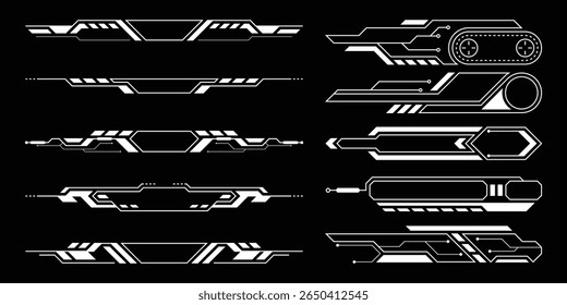 Sci-fi futuristic HUD dashboard display virtual reality technology screen. User Interface set. Statistics, Data information infographic. Vector graphic