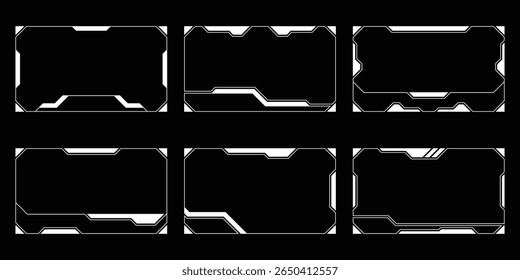 Sci-fi futuristic HUD dashboard display virtual reality technology screen. User Interface set. Statistics, Data information infographic. Vector graphic