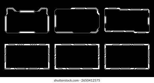 Sci-fi futuristic HUD dashboard display virtual reality technology screen. User Interface set. Statistics, Data information infographic. Vector graphic