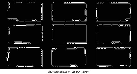 Sci-fi futuristic HUD dashboard display virtual reality technology screen. User Interface set. Statistics, Data information infographic. Vector graphic